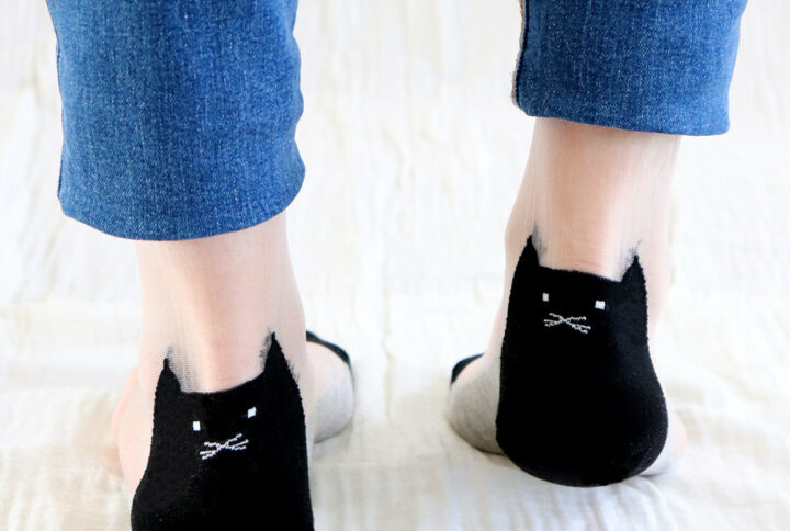 Chaussettes - Be a Cat back - Grey