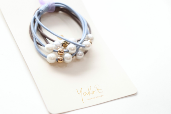 Hair elastics – Pearls band Mauve