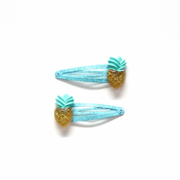 Hair clips – Pineapple – Exotic blue