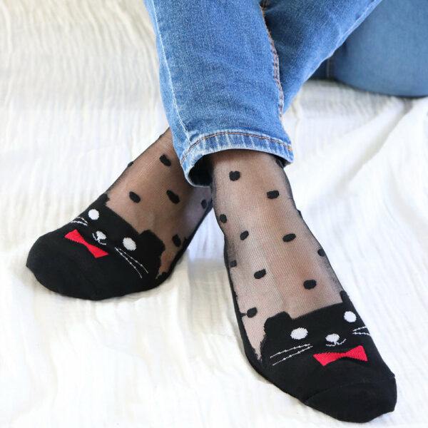 Durable voile socks – Be a Cat – Black