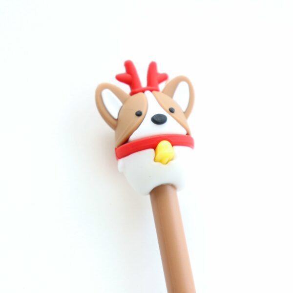Fancy Christmas themed pen – Little dog celebrating!