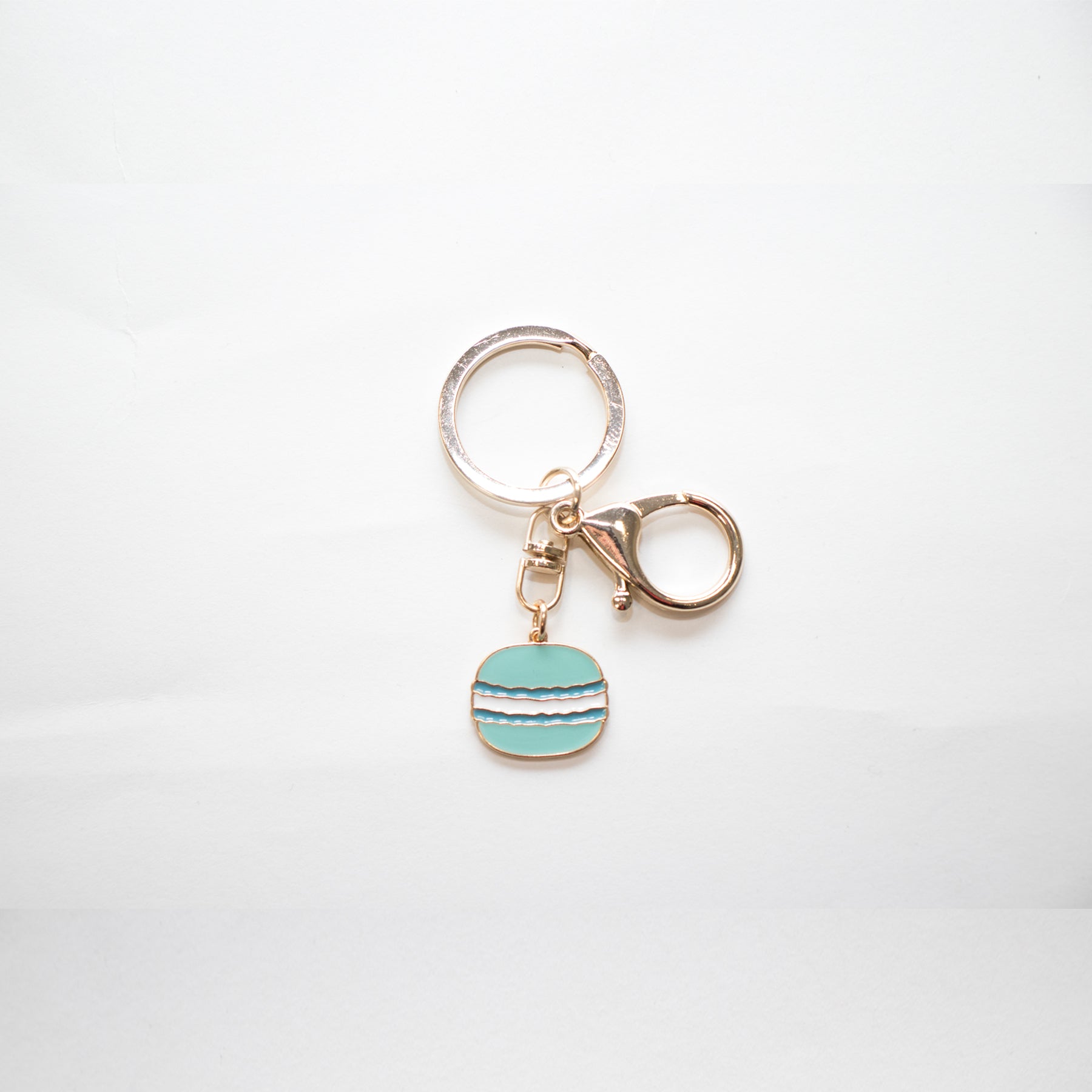 porte-clefs-macaron-bleu