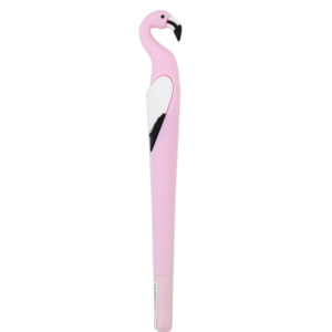 Stylo caoutchouc flamant rose