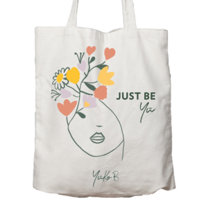 Tote bag motif femme fleurs