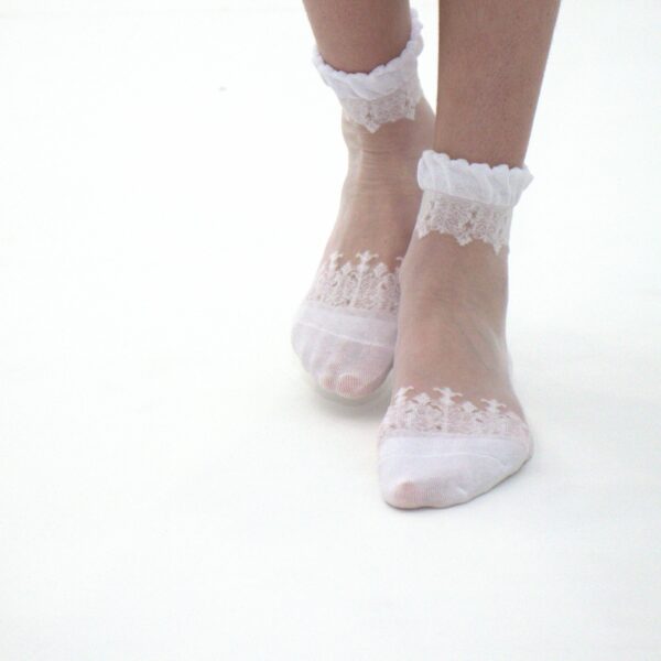 DIVA – white – Women’s socks in ultra-resistant voile