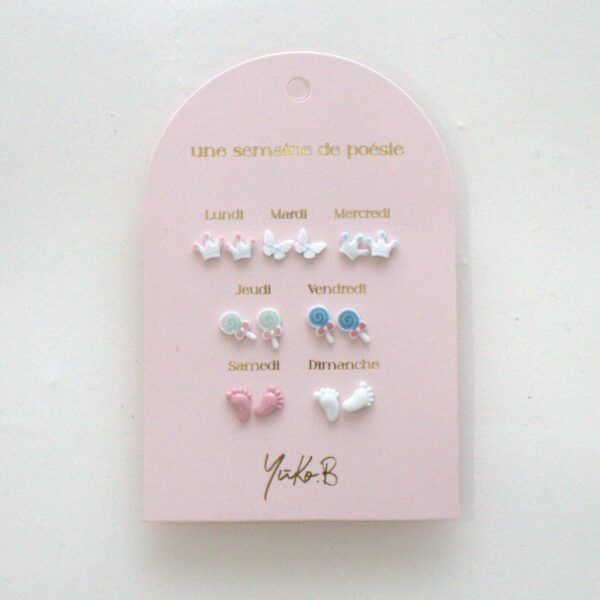 7 pairs of nickel-free earrings – A week of Baby Shower poetry